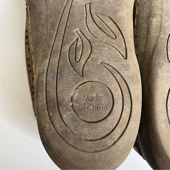 Muk Luk Sport Sandy Light Brown Cut Out Details Flat Loafer Moccasin Women 8 EVA - Picture 14 of 16